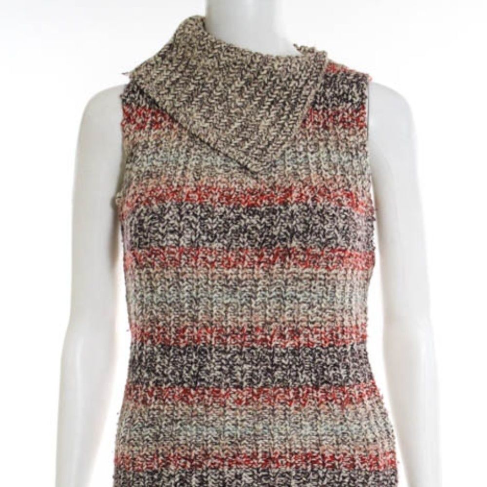 J. Crew Beige Striped Sleeveless Sweater Sz. Small